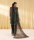 Women's Unstitched Viscose Chiffon Embroidered Green 3 Piece Suit